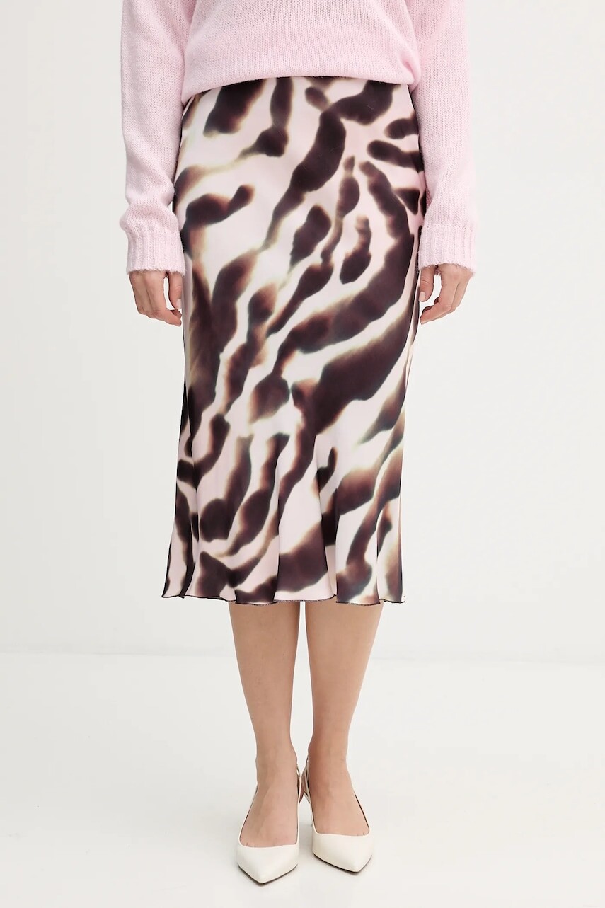 Sukňa Marc Aurel ružová farba, midi, áčkový strih, 2332-1000-24817