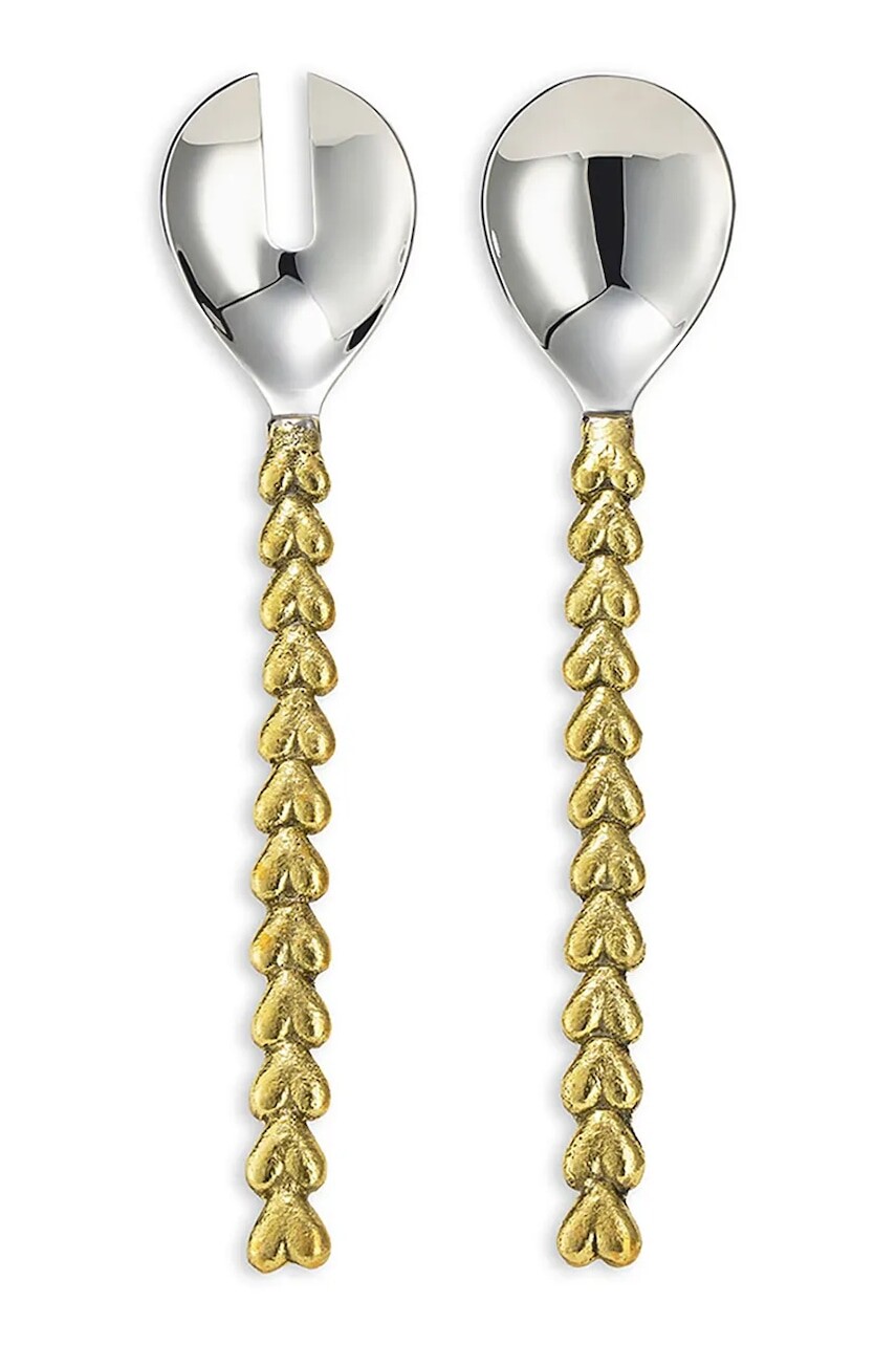 Šalátové lyžice Doing Goods Holly Heart 25 x 5,5 x 2,5 cm žltá farba