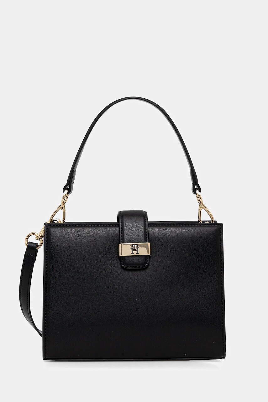 Kabelka Tommy Hilfiger čierna farba, AW0AW18286