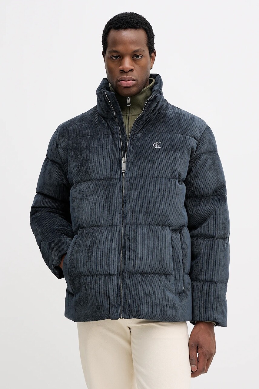 Bunda Calvin Klein Jeans modrá farba, zimná, LV04RD501G