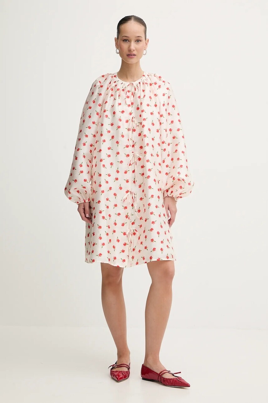 Šaty Stine Goya béžová farba, mini, áčkový strih, SG-PS26-D150-2067