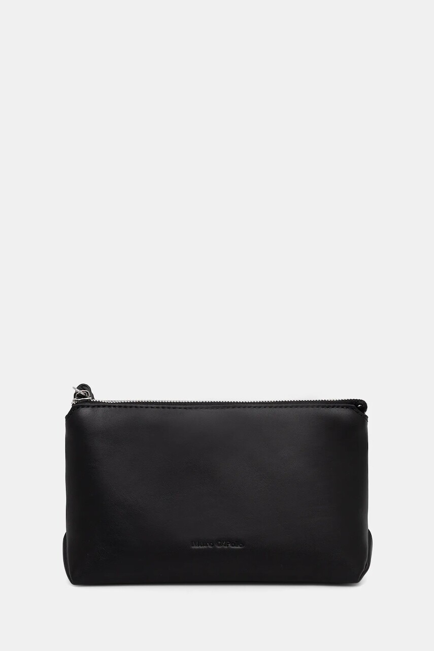 Kožená kozmetická taška Marc O'Polo čierna farba, 5000008507