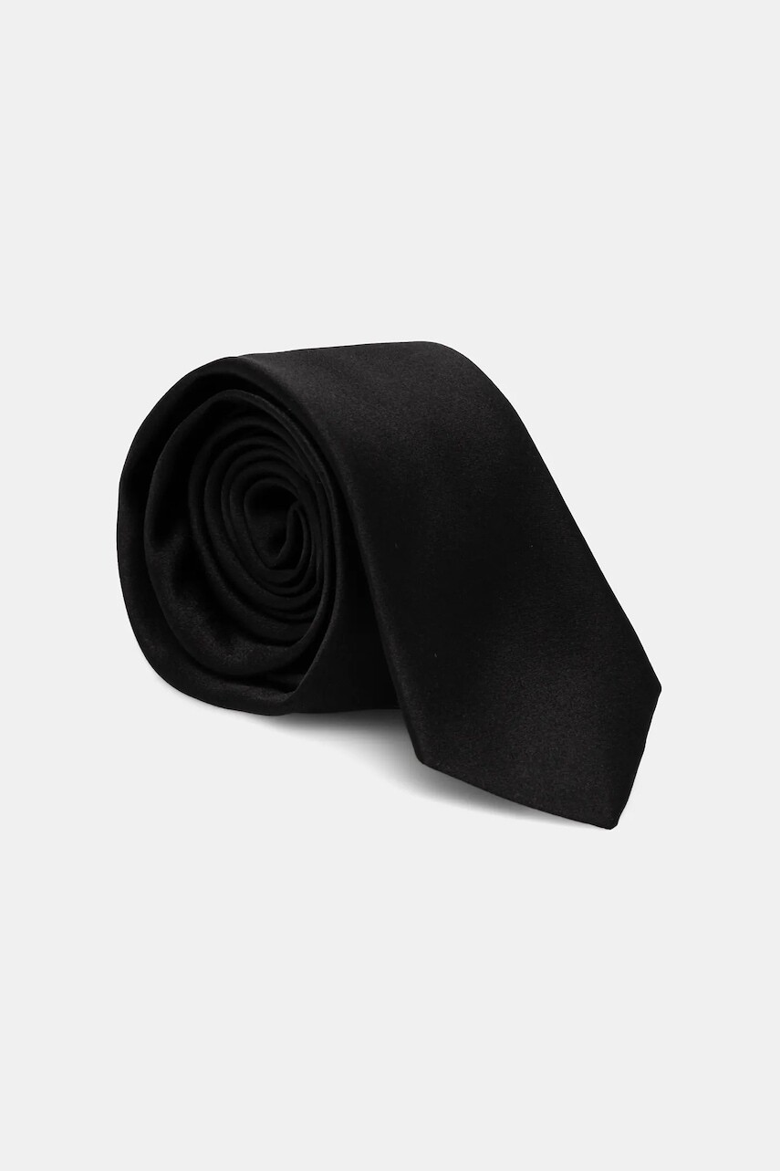 Hodvábna kravata Karl Lagerfeld čierna farba, 500198.805100