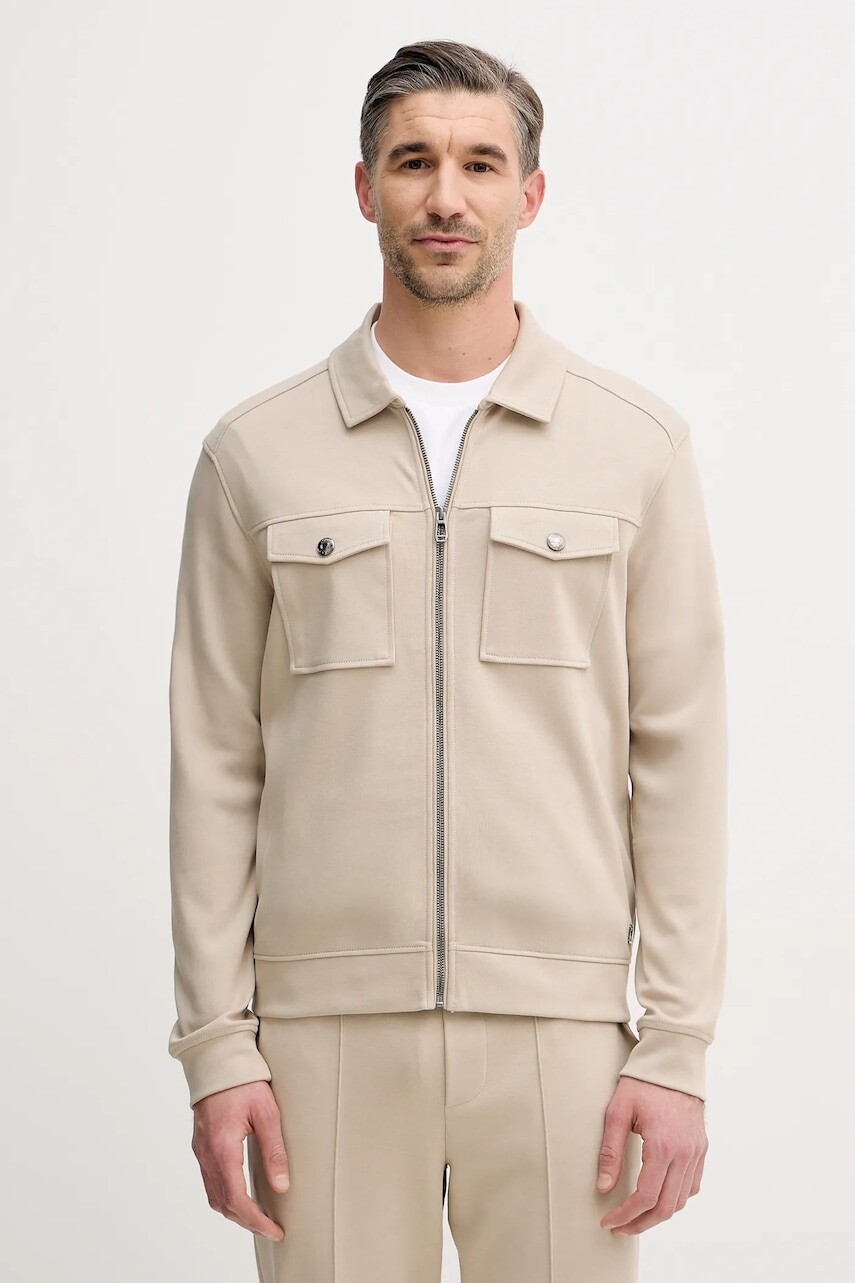 Bavlnená mikina Joop! béžová farba, jednofarebná, 30100508