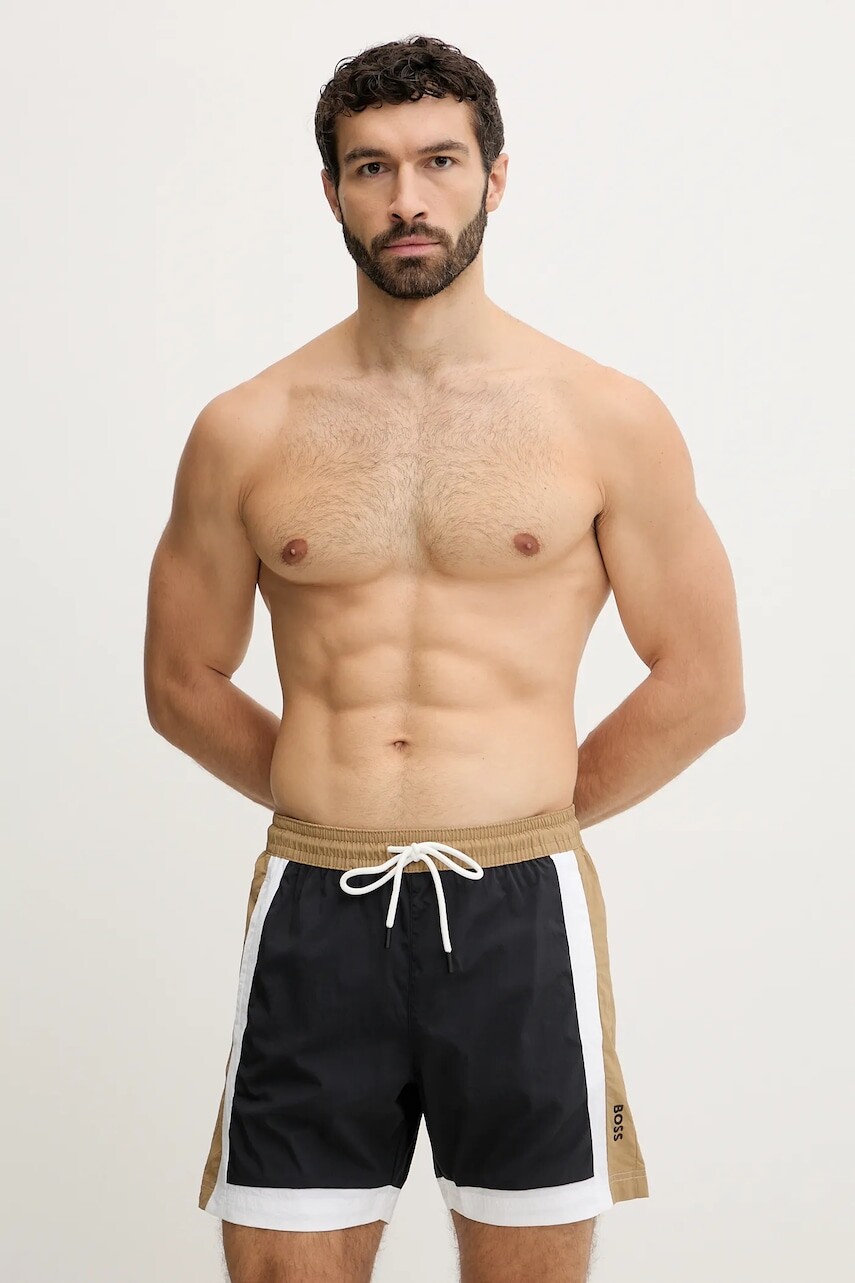 Plavkové šortky BOSS čierna farba, 50534321