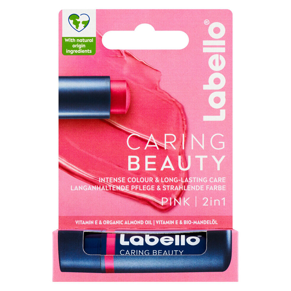 LABELLO Caring Beauty Farebný balzam na pery Pink 5,5 ml