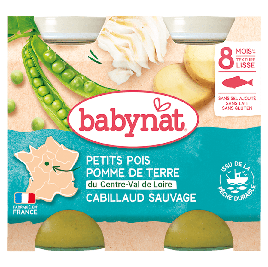 BABYBIO menu hrášok a zemiaky s islandskou treskou 2x200 g