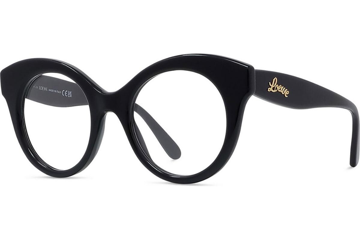 Loewe Curvy Black Round Eyeglasses - ONE SIZE (50)