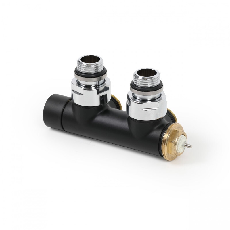 DK Terma komplexný integrovaný termostatický pravý ventil Čierna matná