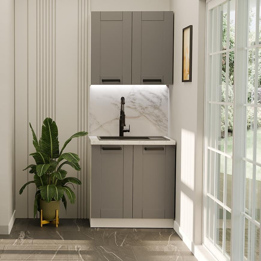 Kuchynská linka Luna Dust grey/biela 80 cm bez pracovnej dosky