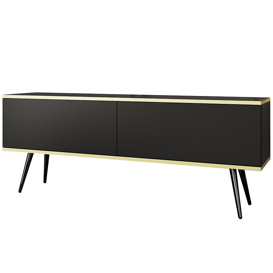 TV stolík Oro 135 Čierna+ Čierne nohy