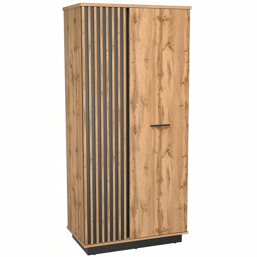 Skriňa La27 Lamelo Dub Wotan/Čierna Mat