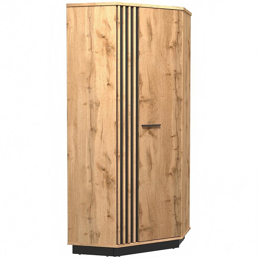 Skriňa rohová La29 Lamelo Dub Wotan/Čierna Mat