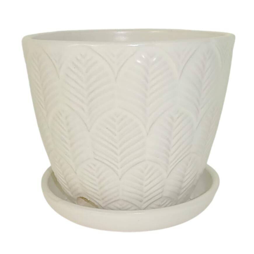 Kvetináč R954-5.5SC-MW 14x14x12 cm biela