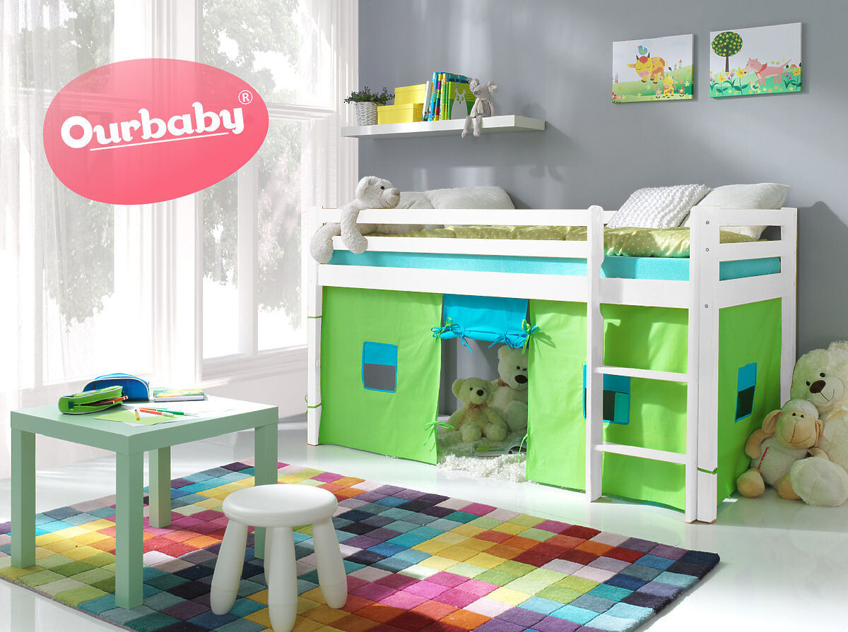 Ourbaby® 3594-0 Modo vyvýšená posteľ 180x80 cm biela