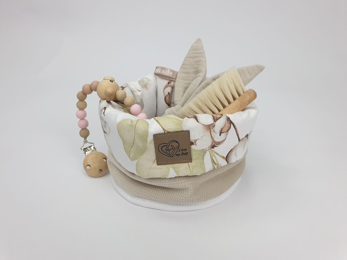 Úložný košík na plienky - Kvety bavlny