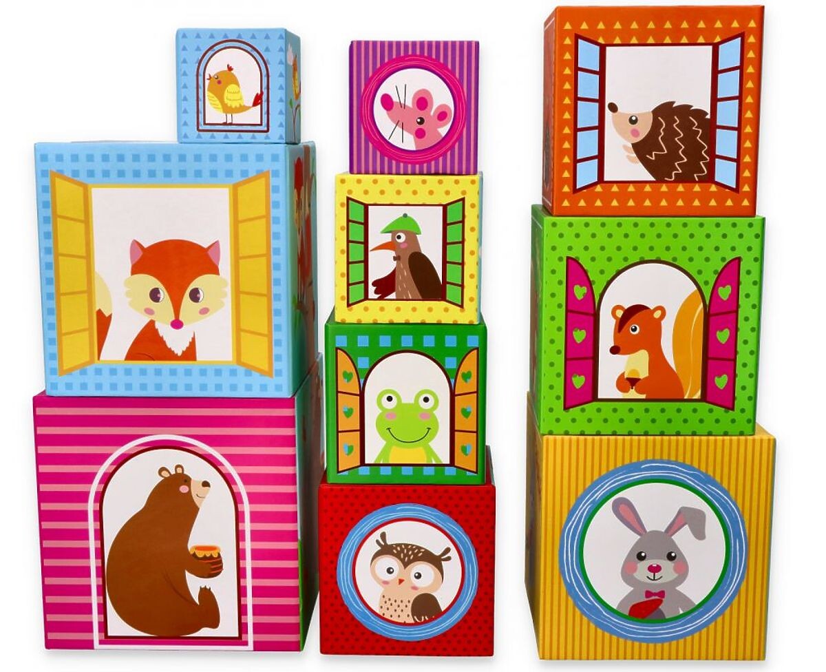 Skladačka kocky kelímky Lesný