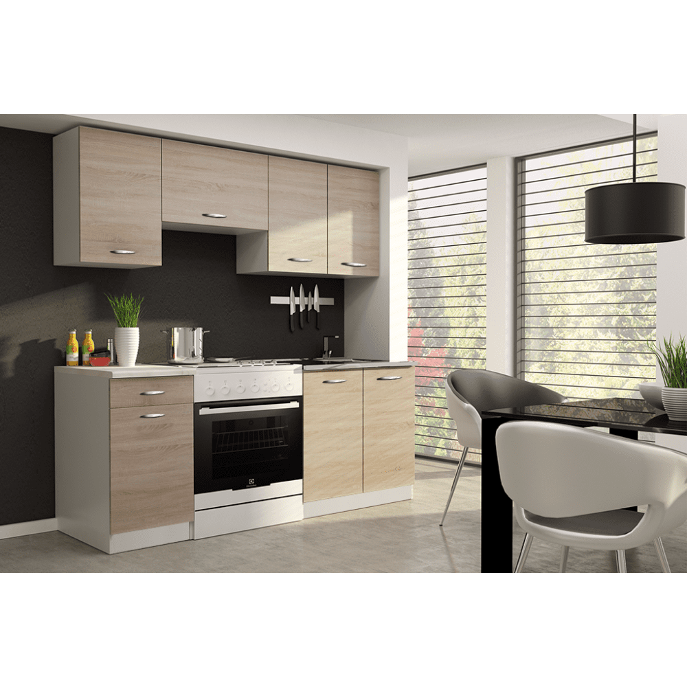 Kuchynská linka 1,8 m, dub sonoma/biela, APART NEW