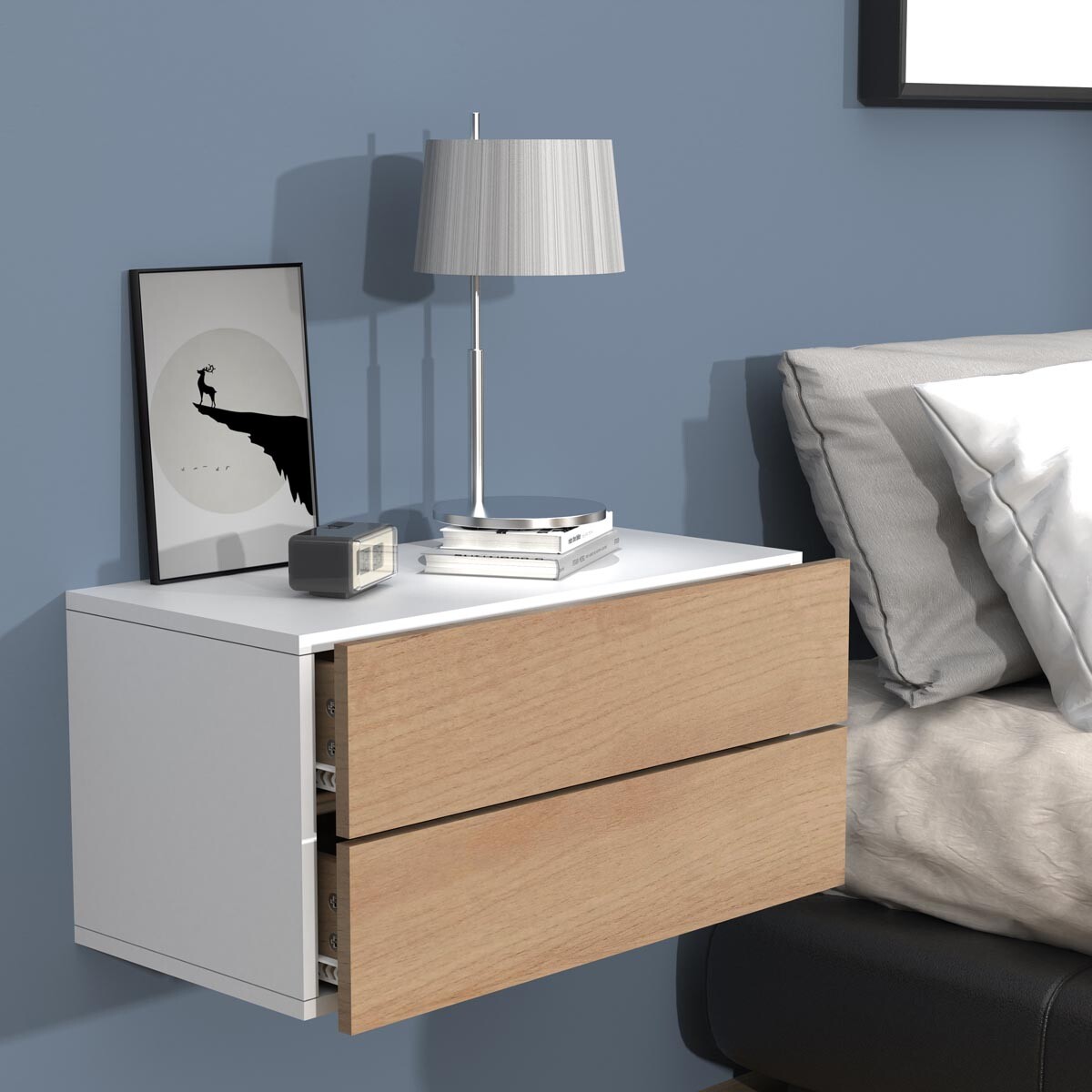 Nástenná zásuvka Usal L 60, biela