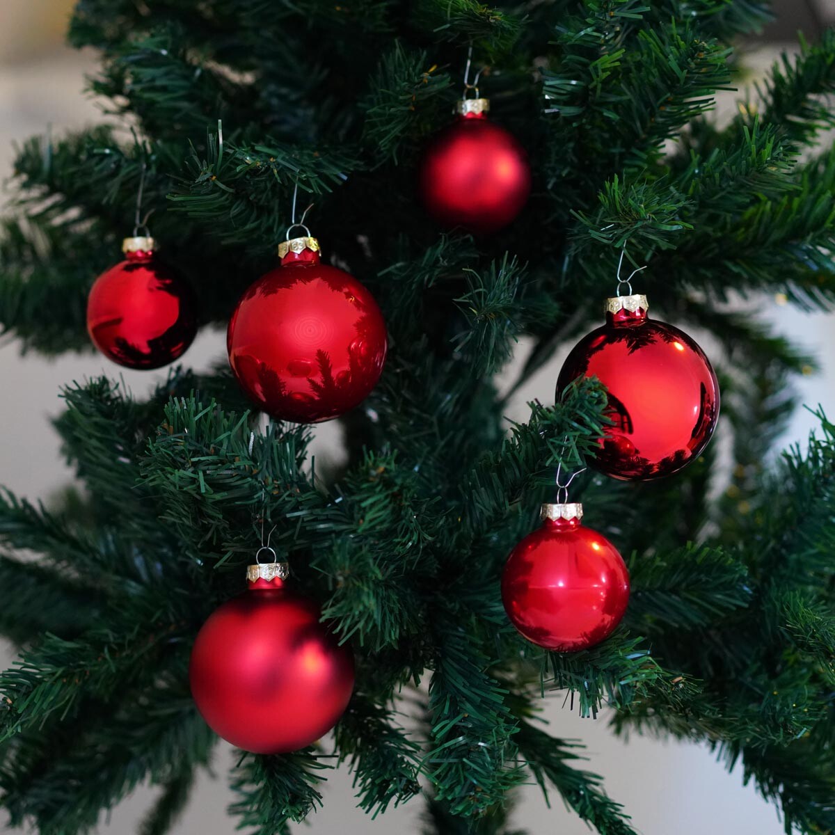 Sada vianočných ozdôb, červená, 30 ks