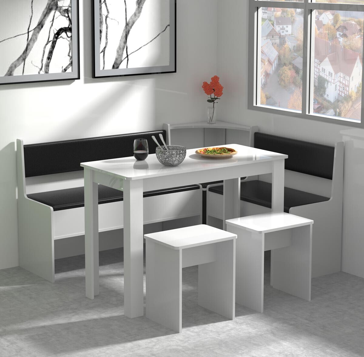 Rohová lavica Esal Maxi, biela