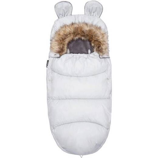 Fusak Luxury s kožušinou 4v1 - 90cm - svetlosivý