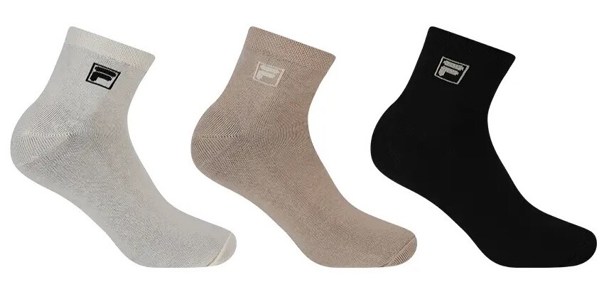 Fila Quarter Plain 3 Pack , Ponožky, Velikosť: 35-38 EUR