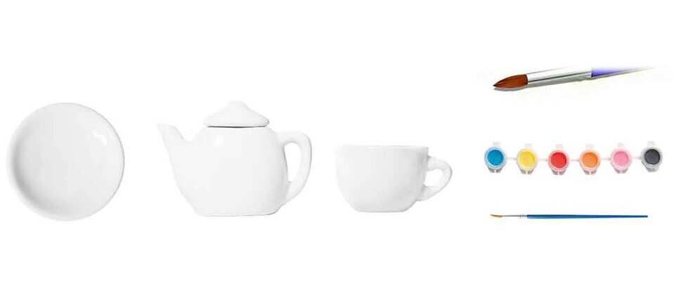 Kreatívna sada maľovanie čajovej súpravy