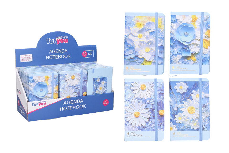 Notes linajkový kvety 14x9cm 80strán