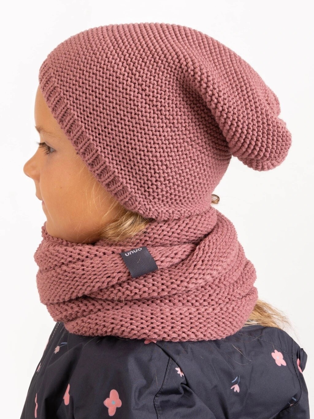 Unuo Unuo, Detská čiapka pletená Warm, Staroružová Veľkosť: M 8596227145492