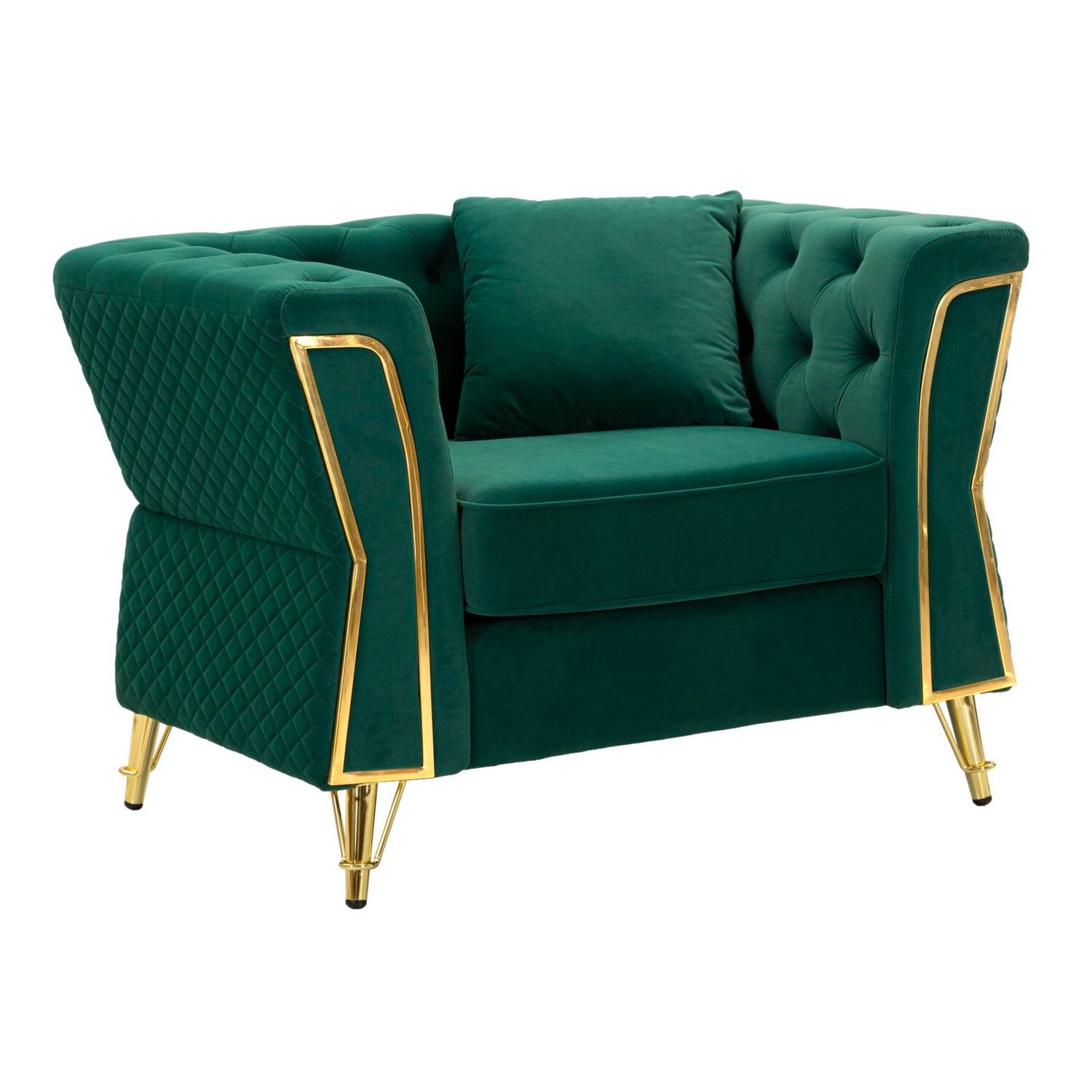 Sametové křeslo Emy zelené