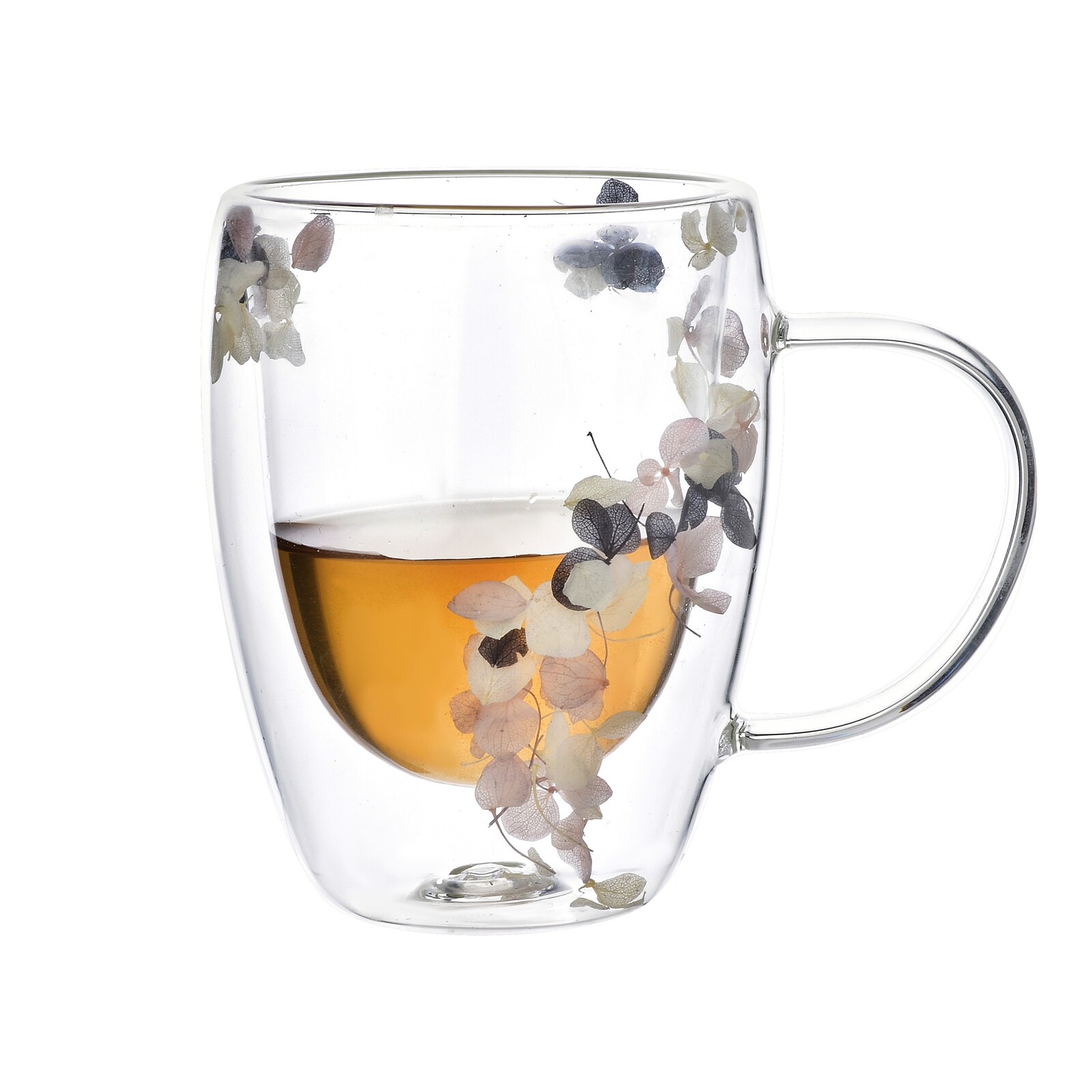 Skleněný hrnek PETER FLOWERS 320 ml čirý