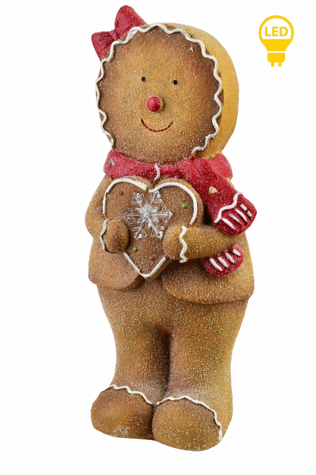 Vánoční LED figurka Perníček Santa Lila I 43,5 cm hnědá