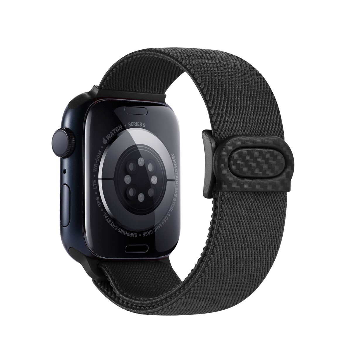 eses Nylonový elastický remínek pro Apple Watch - Černý 42mm, 44mm, 45mm, 49mm
