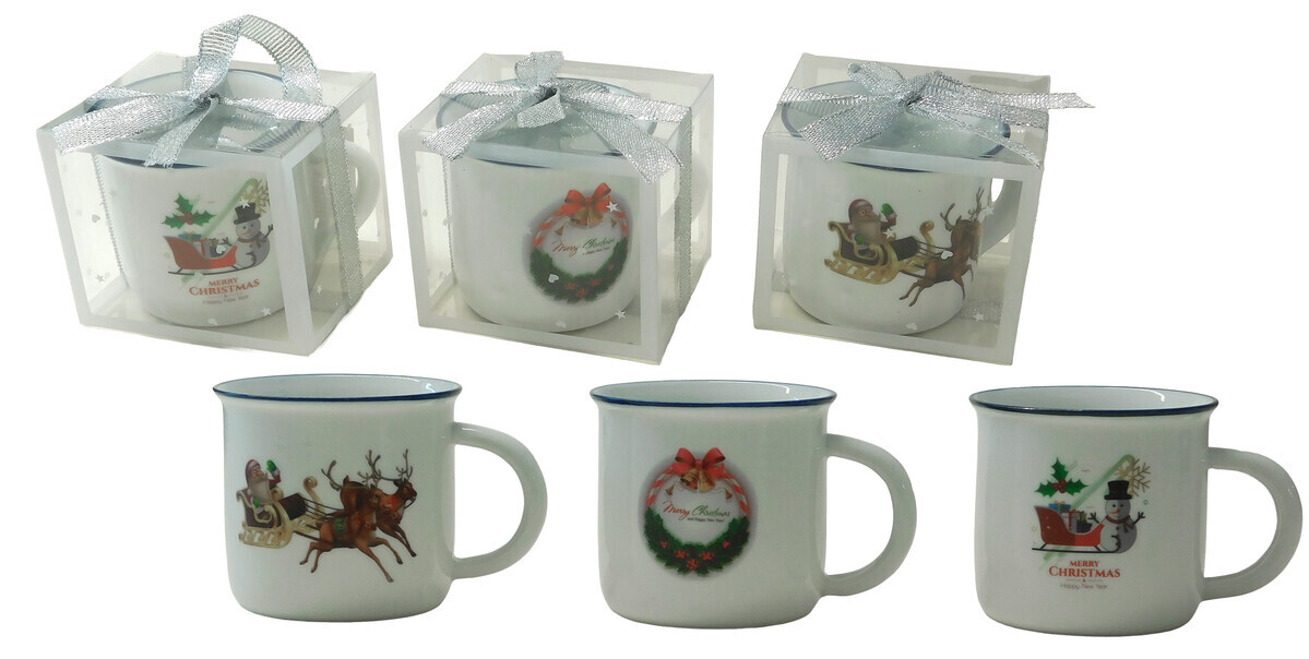 MAKRO - Hrnček keramický vianočný 70ml rôzne dekory