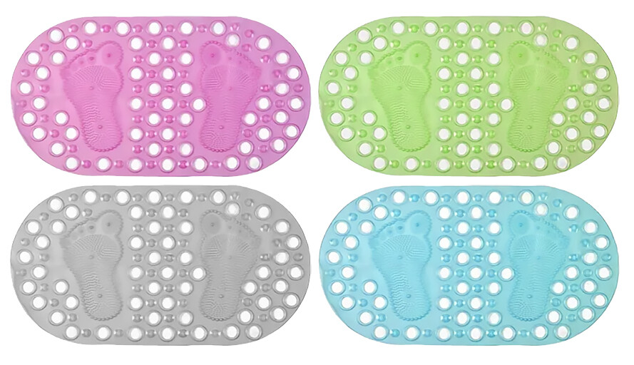 MAKRO - Podložka do vane 66x35cm, rôzne farby, vzor stopa nôh