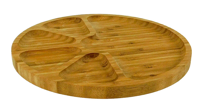 MAKRO - Podnos delený kruh 24,5x1,5cm, bambus