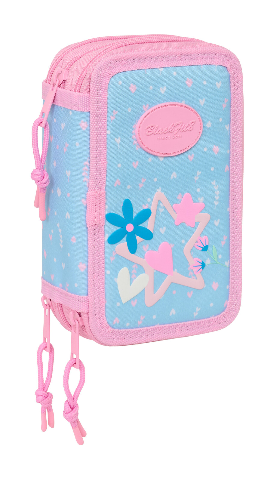 Trojkomorový školský peračník s vybavením Blackfit8 Smile