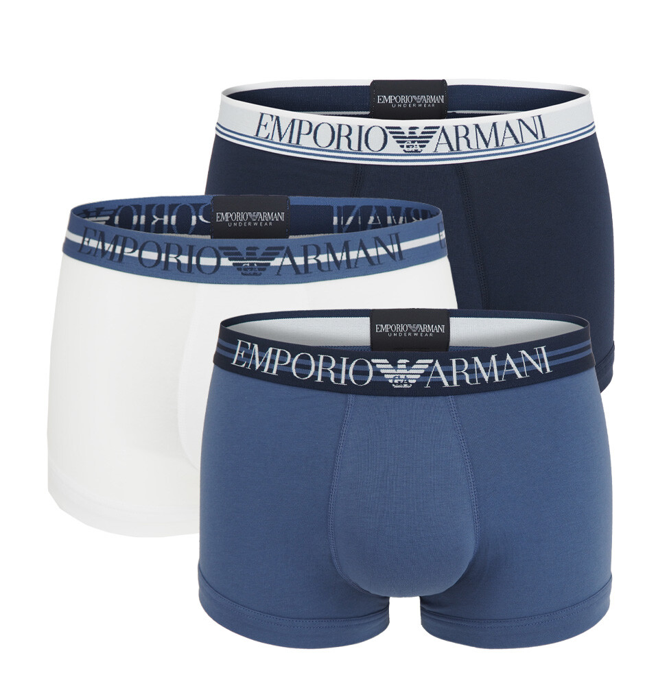 EMPORIO ARMANI - boxerky 3PACK stretch cotton fashion indigo Armani logo - limited edition