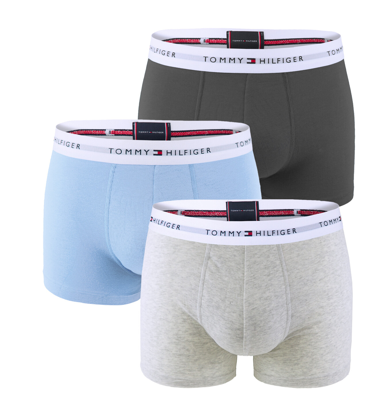 TOMMY HILFIGER - boxerky 3PACK signature cotton essentials ice heather & denim tones