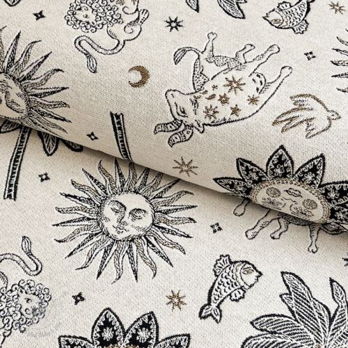 Dekoračná látka jacquard Pygmalion ecru noir