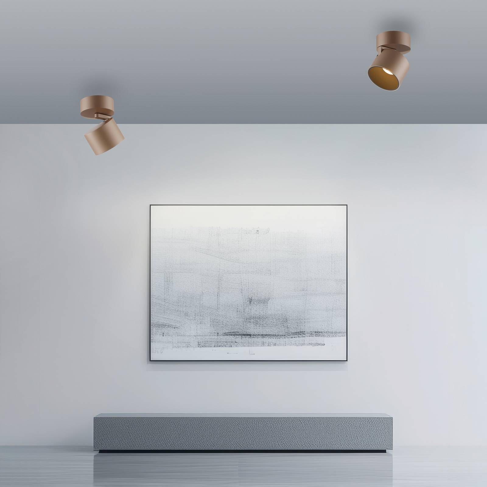 PURE LED stropné bodové svetlá Cup, bronzová farba, Ø 9,5 cm, kov