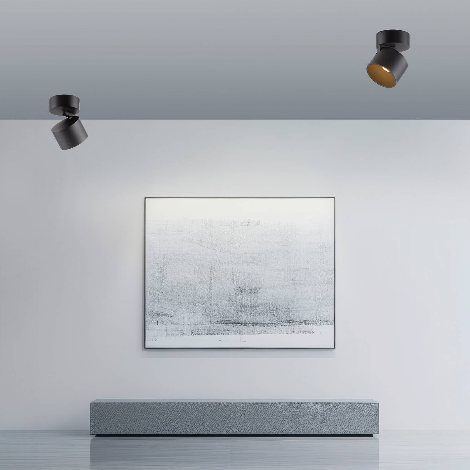 PURE LED stropné bodové svetlá Cup, čierny, Ø 9,5 cm, kov