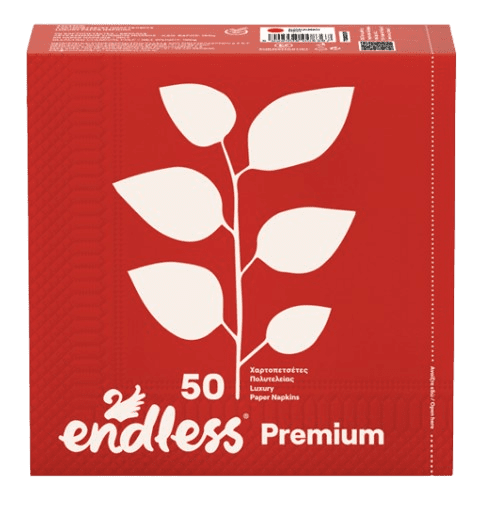 ENDLESS PREMIUM - Dvojvrstvové papierové obrúsky red, 50 ks