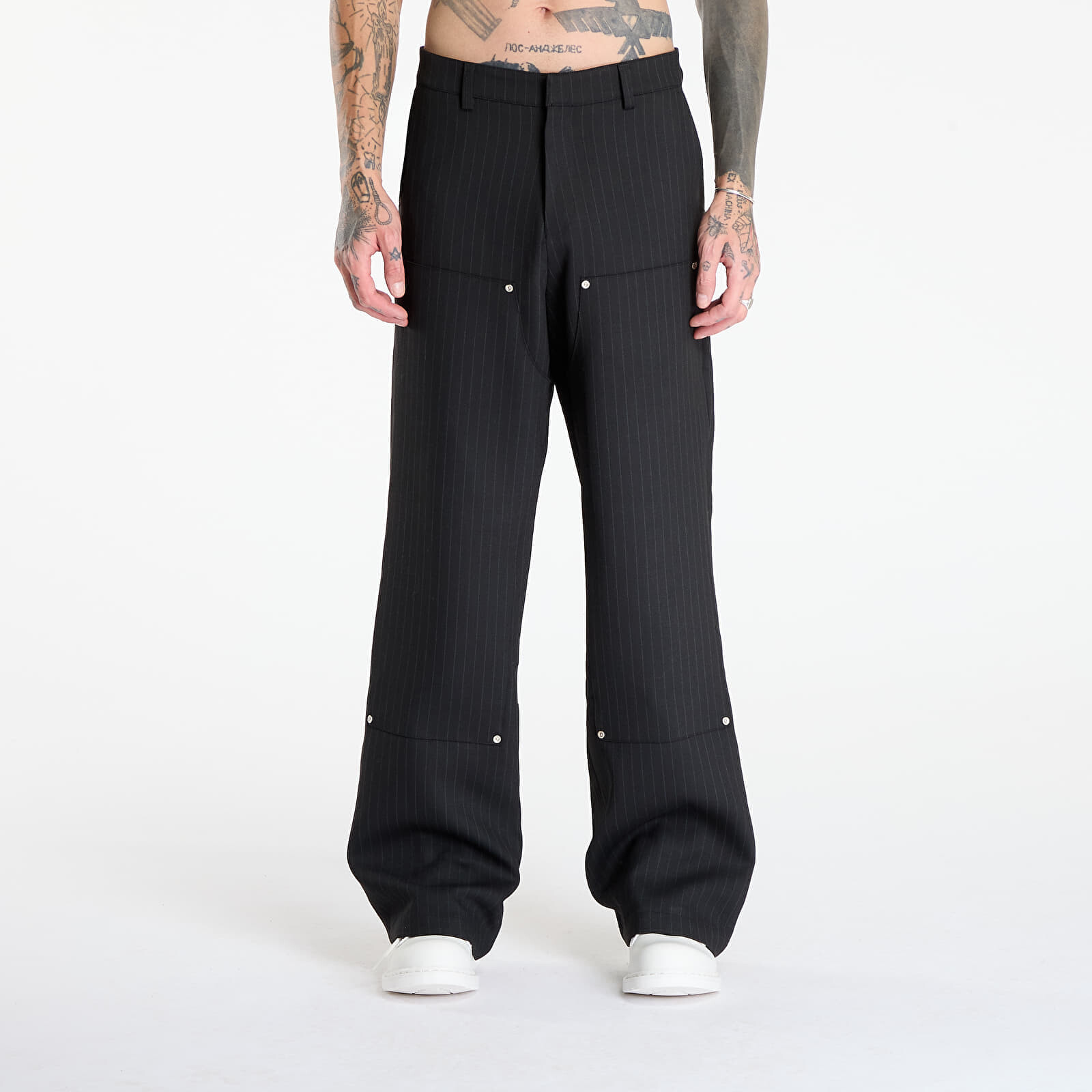 Kalhoty MISBHV Pinstripe Carpenter Trousers Black 50