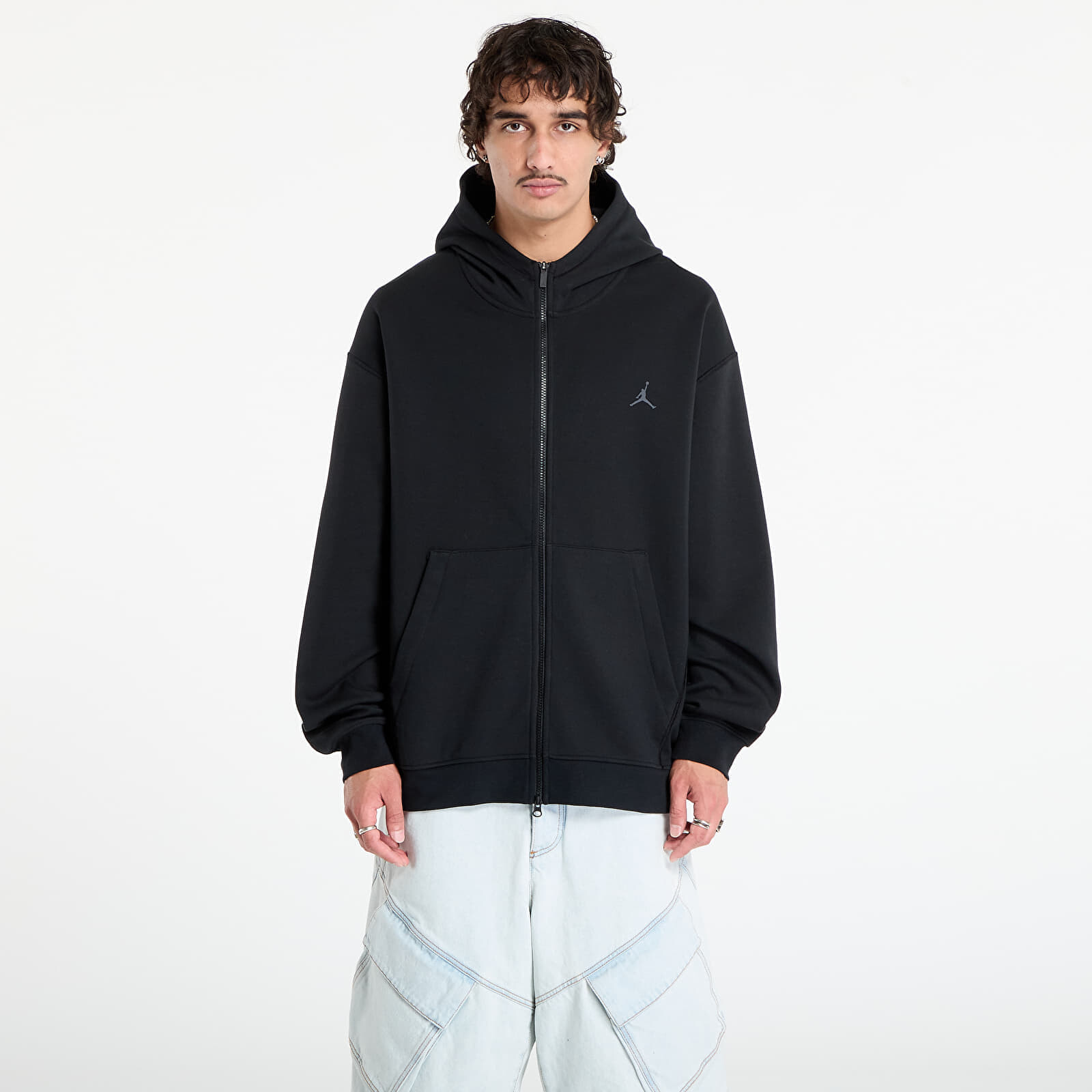 Mikina Jordan Sport Hoop Fleece Men's Dri-FIT Full-Zip Hoodie Black/ Dark Shadow M