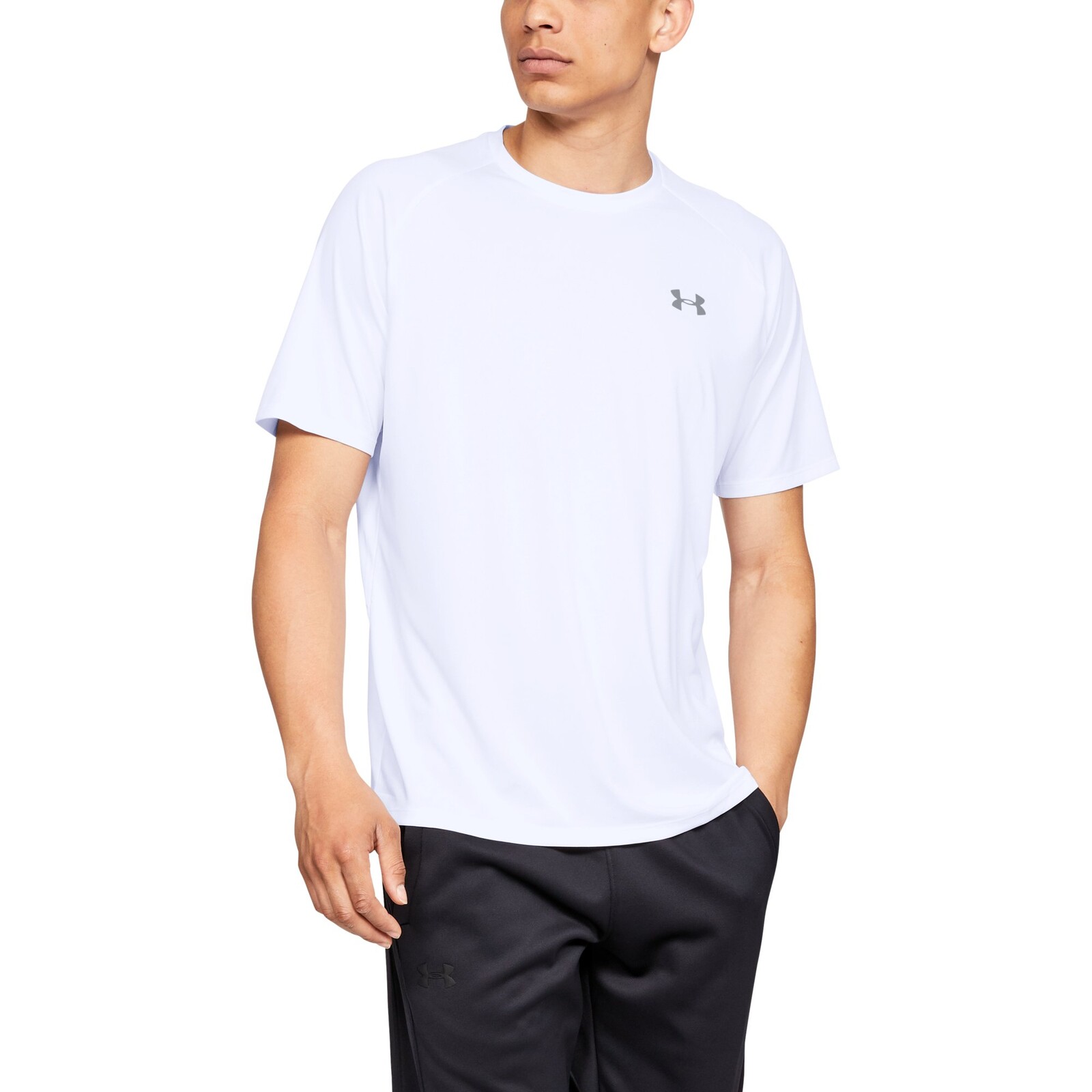Tričko Under Armour Tech 2.0 SS Tee White/ Overcast Gray XXXL