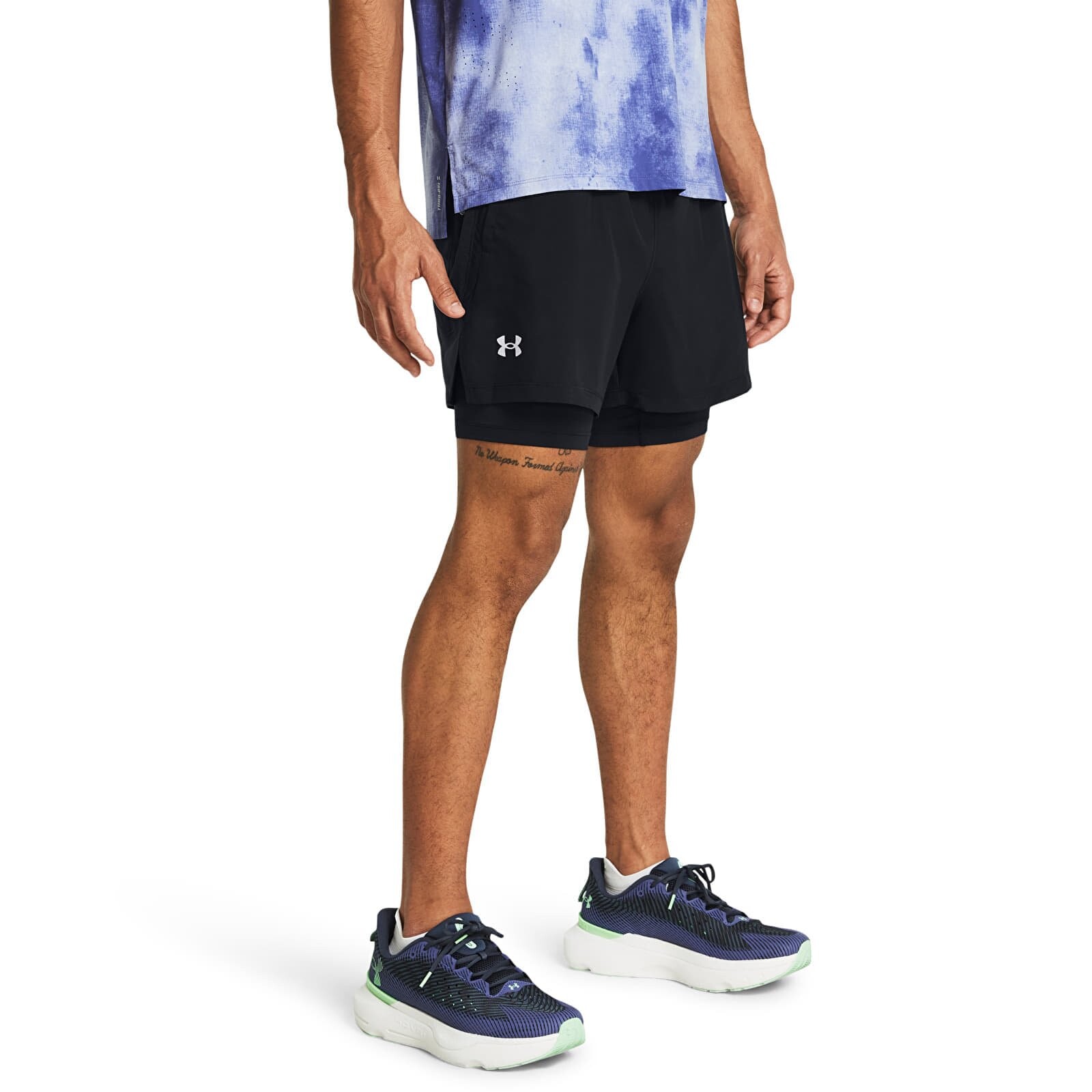 Šortky Under Armour LAUNCH 5'' 2-IN1 SHORTS Black XXL