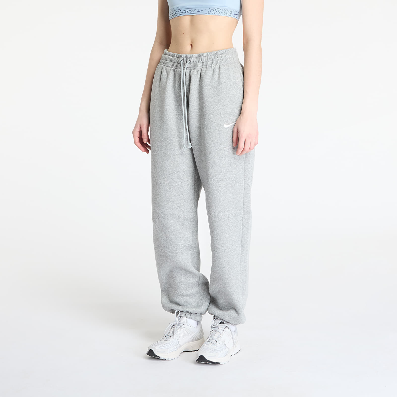 Tepláky Nike Sportswear Phoenix Fleece Women's High-Waisted Oversized Sweatpants Dark Grey Heather/ Sail M