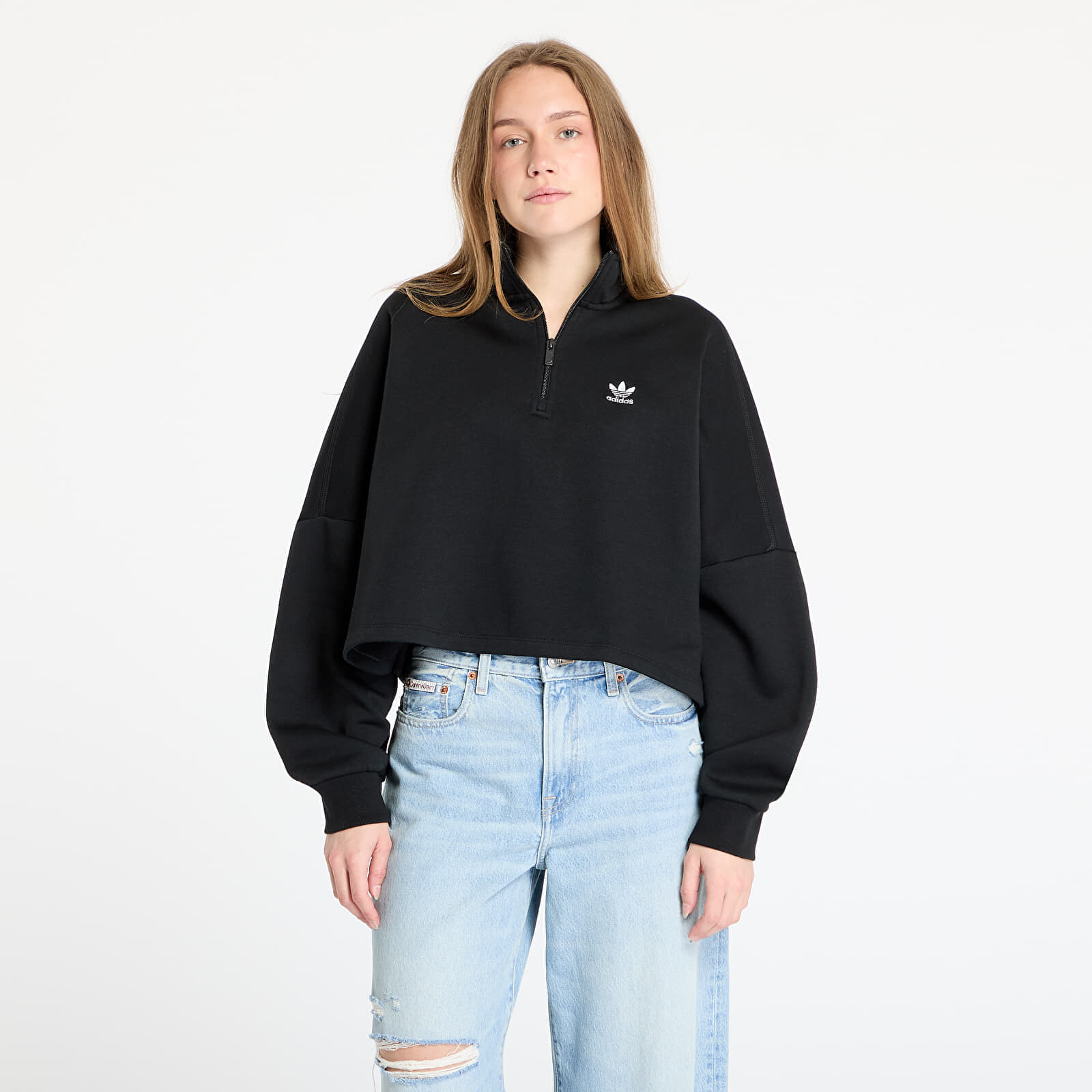 Mikina adidas Essentials 1/2 Zip Fleece Sweatshirt Black L